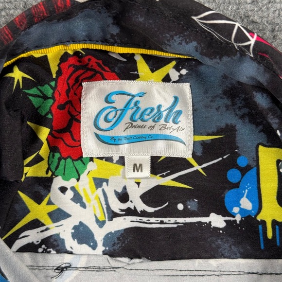 Fresh Prints of Bel Air Shirt Medium Graffiti Print Short Sleeve Button Up Men's - Picture 4 of 9